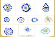 Evil Eye Illustrations + Patterns, an Illustration by Youandigraphics (Thumbnail 9 of 13)
