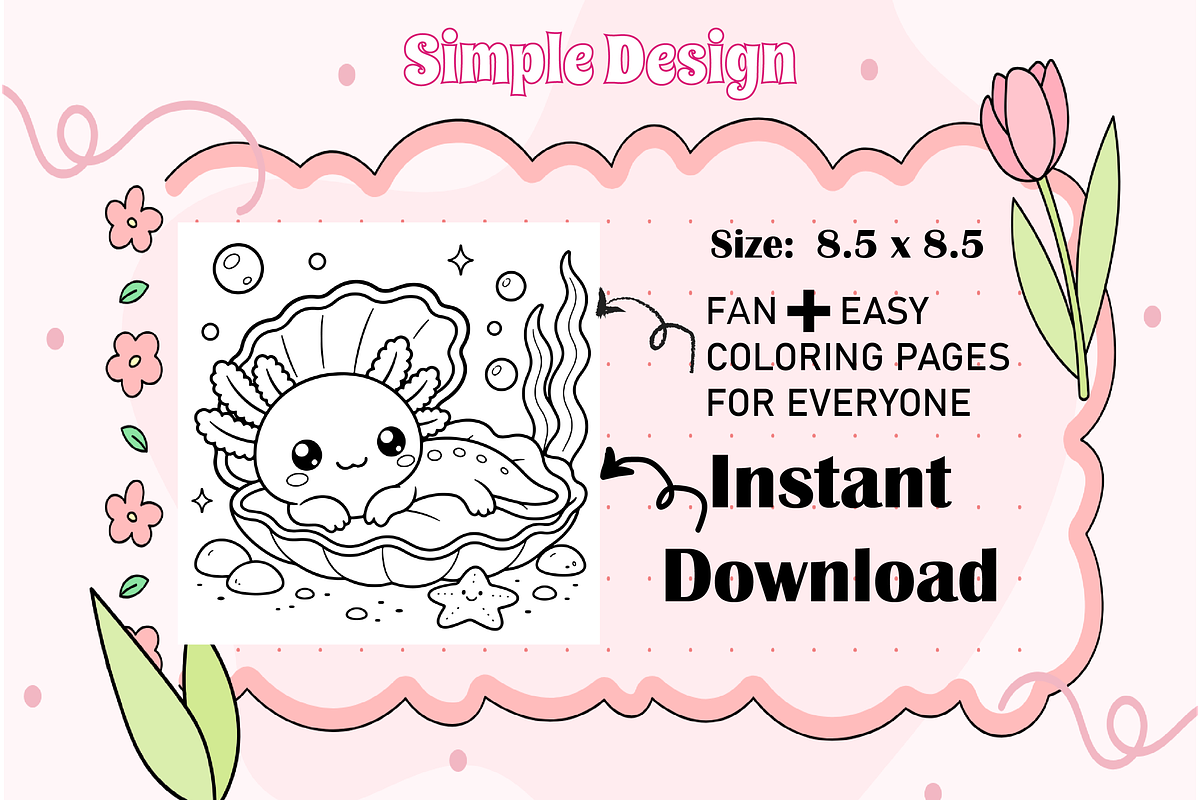 Cozy Axolotl Moments Cute & Comfy, an Animal Illustration by Design Zone (Photo 3 of 4)