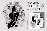 Female bodies and line art peonies, an Object Graphic by Vera●Suleimanova (Thumbnail 1 of 17)