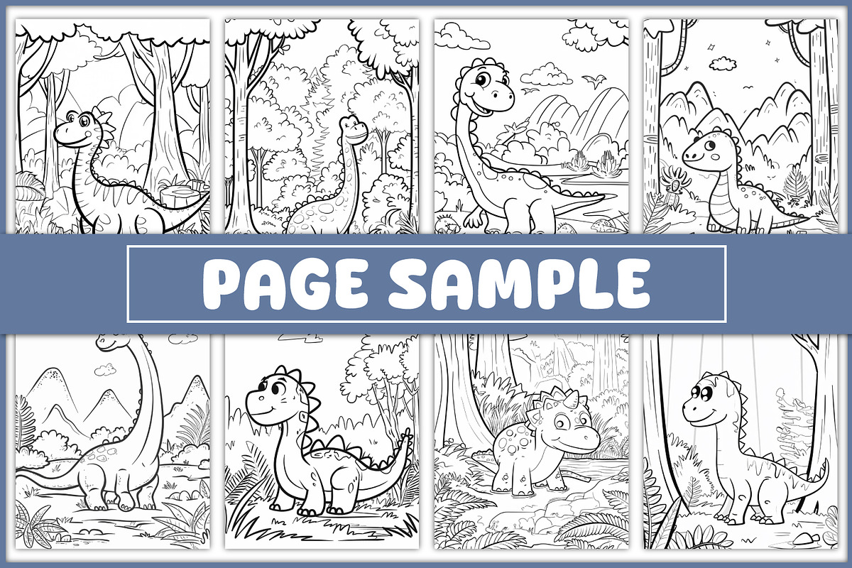 100 Dinosaur Coloring Pages for Kids, an Animal Illustration by BrightMart