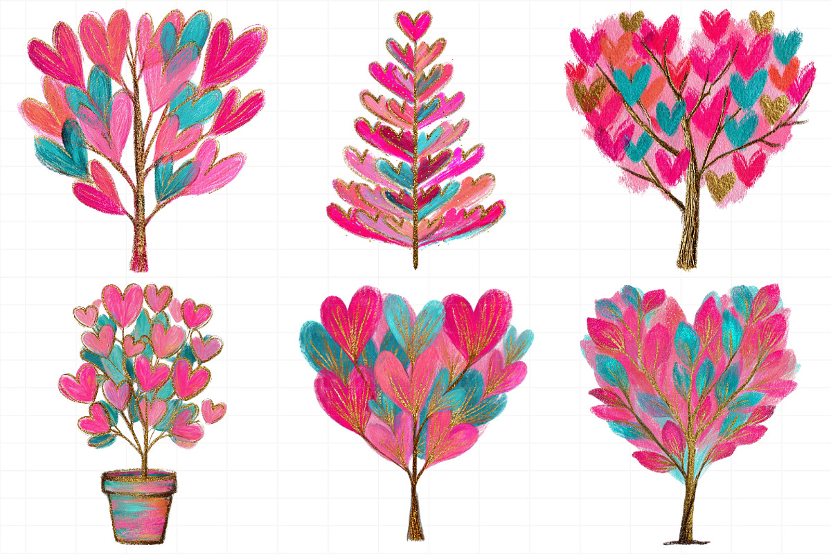 Valentine Day Heart Tree Clipart, an Illustration by Daily.Designs (Photo 3 of 5)