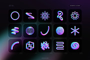 Holographic 3D shapes collection, an Object Graphic by Samolevsky (Thumbnail 6 of 13)