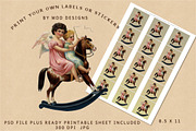 Holiday Printable Label Sheet, an Illustration by MDD Designs (Thumbnail 1 of 2)