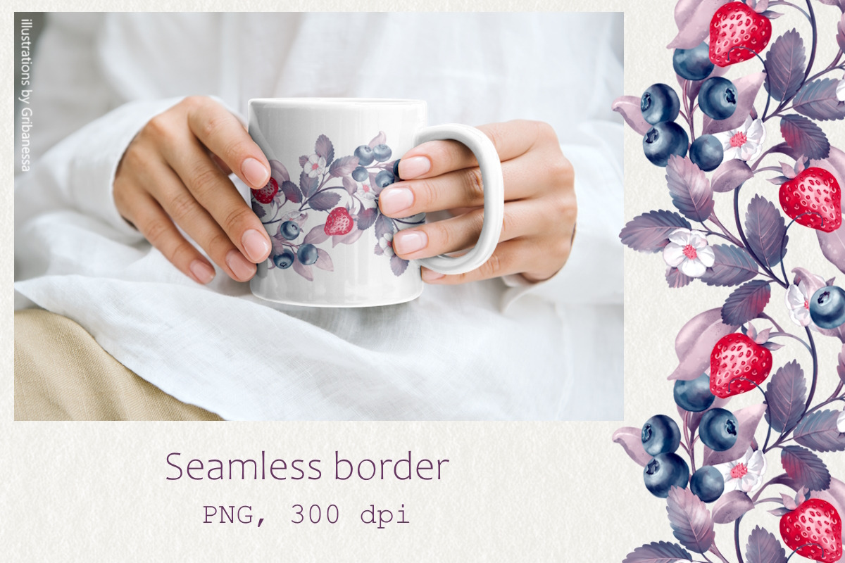 Berry Sweet Summer Patterns, a Decorative Illustration by Gribanessa (Photo 5 of 6)