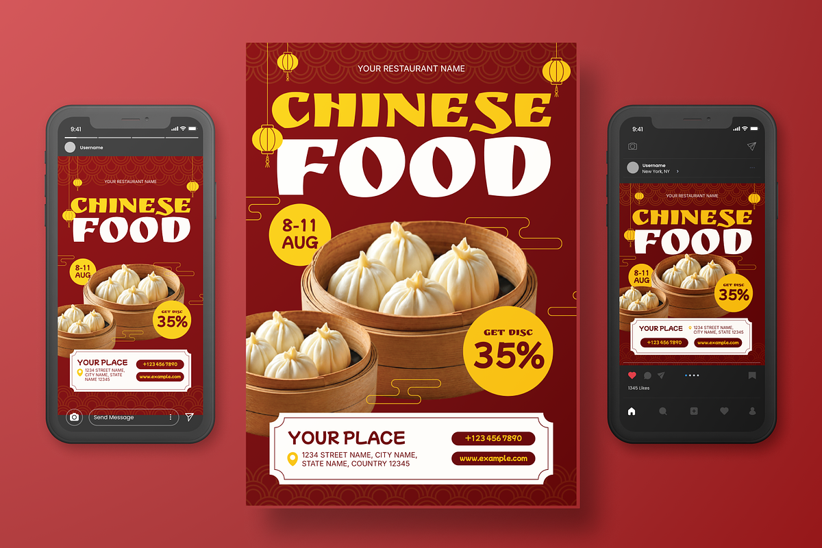 Chinese Food Flyer Set, a Flyer Template by Annora Studio (Photo 3 of 6)