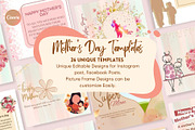 Mother's Day Social Media Posts, a Social Media Template by I&K (Thumbnail 1 of 2)