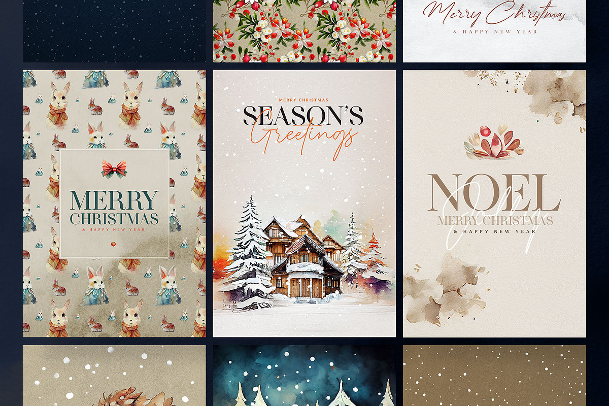 15 Christmas Greeting Card Templates, a Card Template by Graphicdome (Photo 2 of 6)