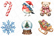 Watercolor Cute Cartoon Christmas, an Illustration by DreamPrint404 (Thumbnail 3 of 6)