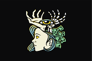 Money and Skeletal Eye, an Object Illustration by nomlimo.com (Thumbnail 1 of 3)