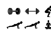 Fitness Workout Silhouette Icon Set, an Illustration by musafir_fashion (Thumbnail 3 of 51)