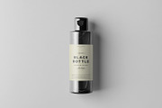 Black Bottles Cosmetic Mockup, a Cups & Container Mockup by Yogurt86 (Thumbnail 7 of 10)