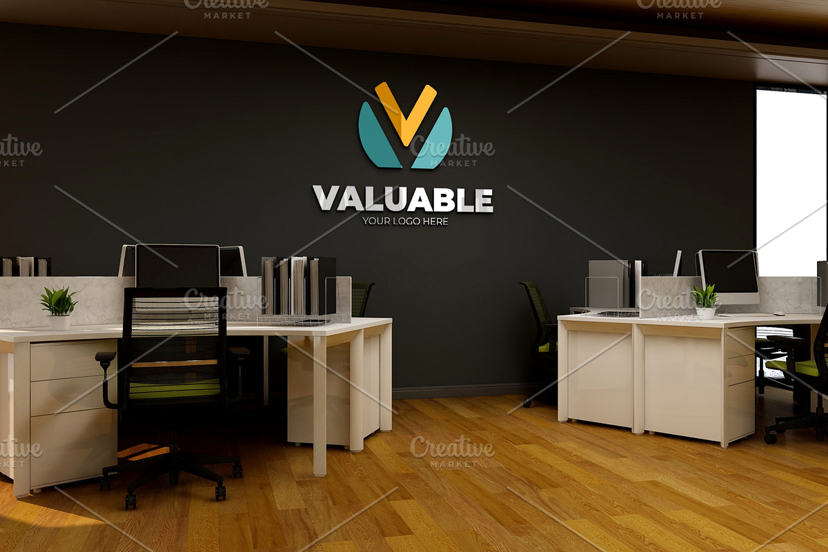 PSD Modern Office Wall Logo Mockup, a Product Mockup by Ayy (Photo 18 of 23)