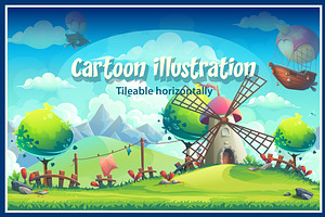 Vector seamless landscape