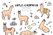 Cute llamas: big clipart&pattern set, an Animal Illustration by Pikovit (Thumbnail 4 of 11)