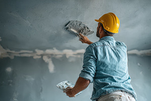 Contractor plastering ceiling home r, a Photo by Pixeness Studio