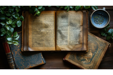 Book strewn across wooden table, a School & Education Photo by ZinetroN