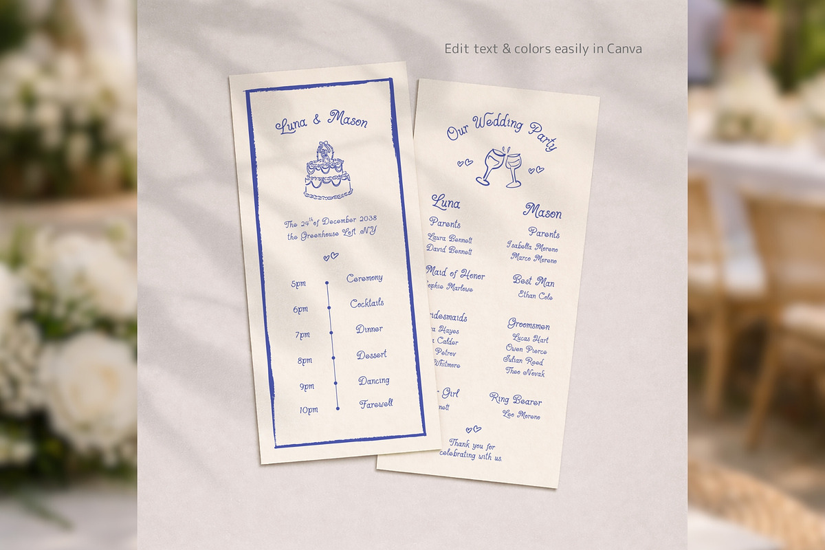 Wedding Program Canva bd002, a Card Template by TyphoonStudio (Photo 5 of 9)