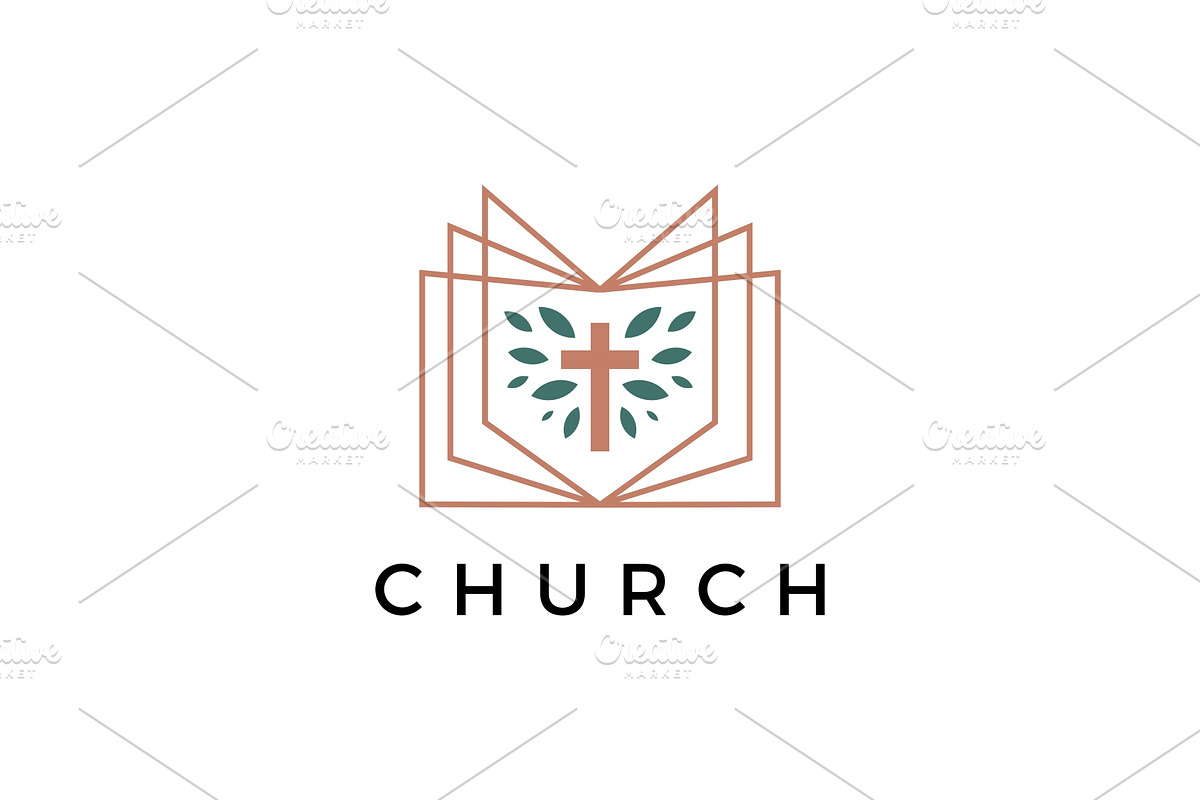church book cross leaf logo vector, a Branding & Logo Template by VSTRD ...