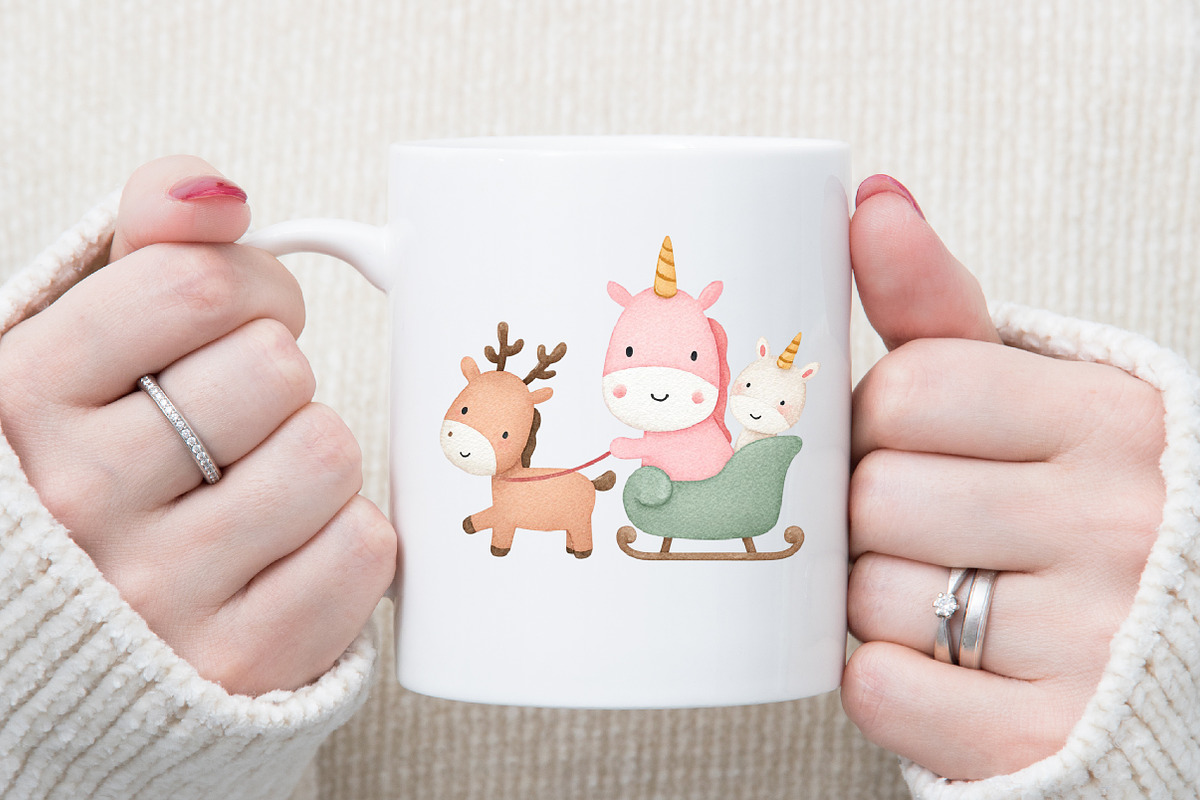 Christmas Unicorn Clipart Sublimatio, an Illustration by Sublimation Artist (Photo 5 of 6)
