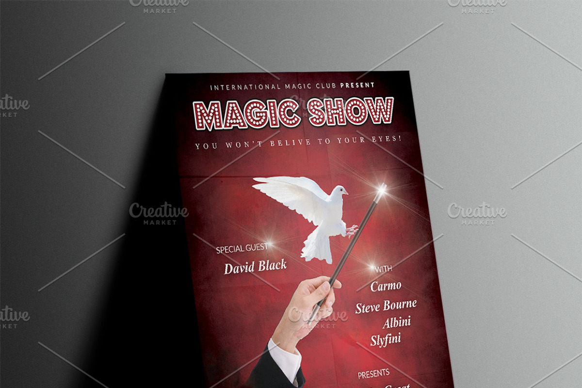 Magician Poster Print Template v.3, a Flyer Template by Illusiongraphic