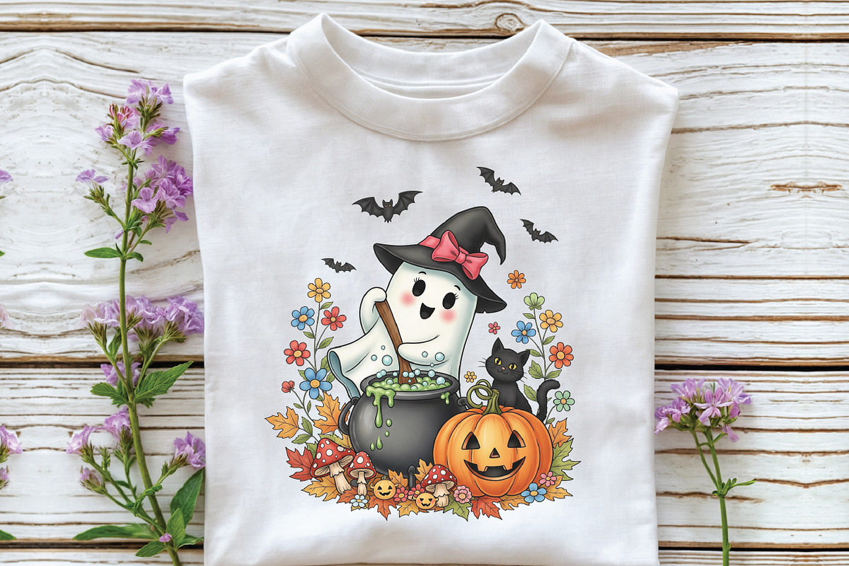 Halloween Ghost Stir the Pot Fall, an Illustration by CraftArtStudio (Photo 2 of 4)