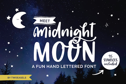 Midnight Moon Font and Symbols, a Symbol Font by TwoEasels