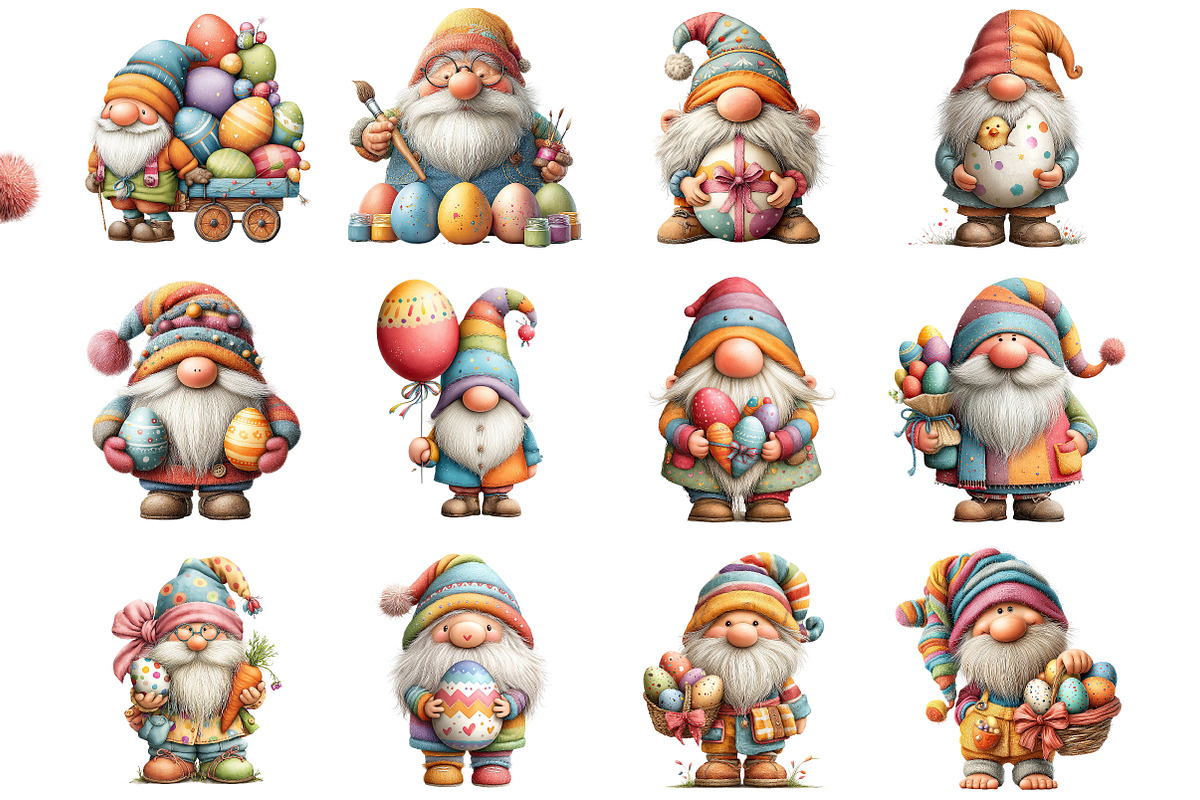 Easter Gnome Egg Clipart, an Illustration by DreamArtGraphic (Photo 3 of 4)