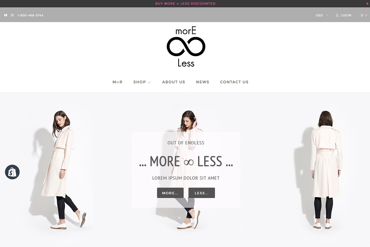 morE∞Less - Shopify Theme, a Shopify Template by inSTUDIO43 (Photo 1 of 7)