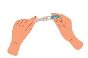 Womans hand holding two stripe, a Healthcare Illustration by Vectorbuum