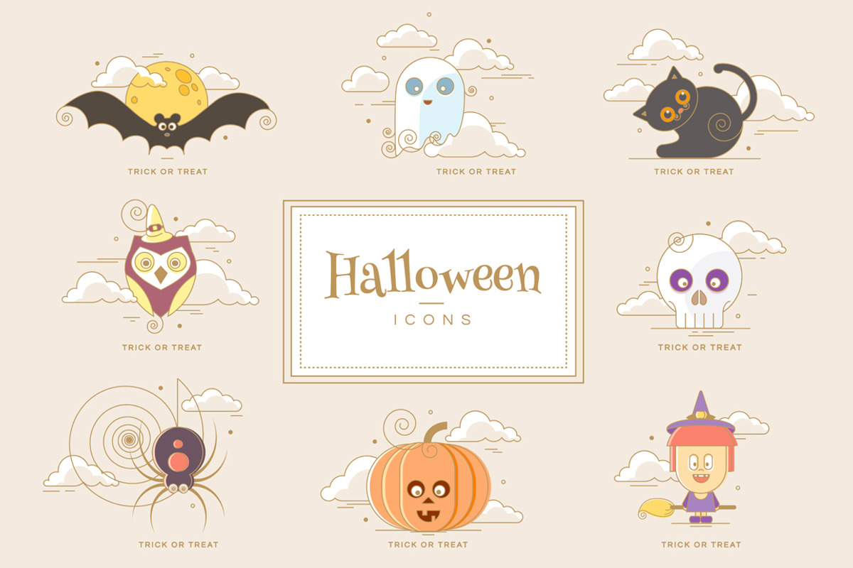 Adorable Halloween characters, an Outline Icon by Polar Vectors (Photo 1 of 11)