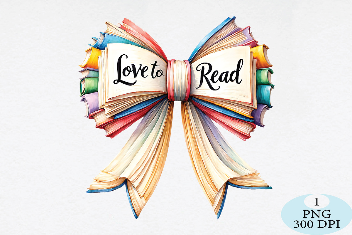 Love to Read Book Bow PNG, a Seasonal Illustration by Daily.Designs (Photo 1 of 5)