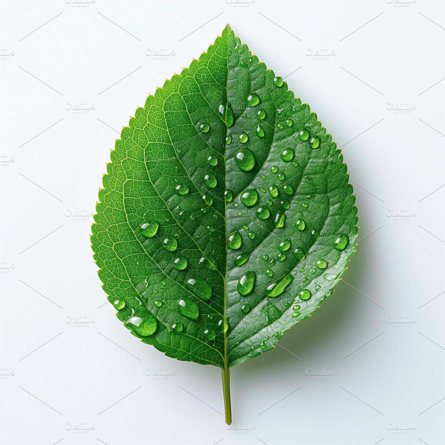 A close-up of a vibrant green leaf with water droplets, showcasing nature's bea, a Background Photo by ImageMir