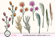 Southwestern Desert Flowers Clipart, a Decorative Illustration by SLS Lines (Thumbnail 2 of 6)