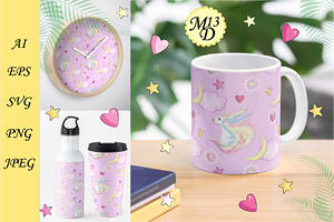 Magic Unicorn Clip-art Elements Set