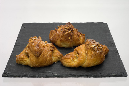 3 croissants over an slate plate