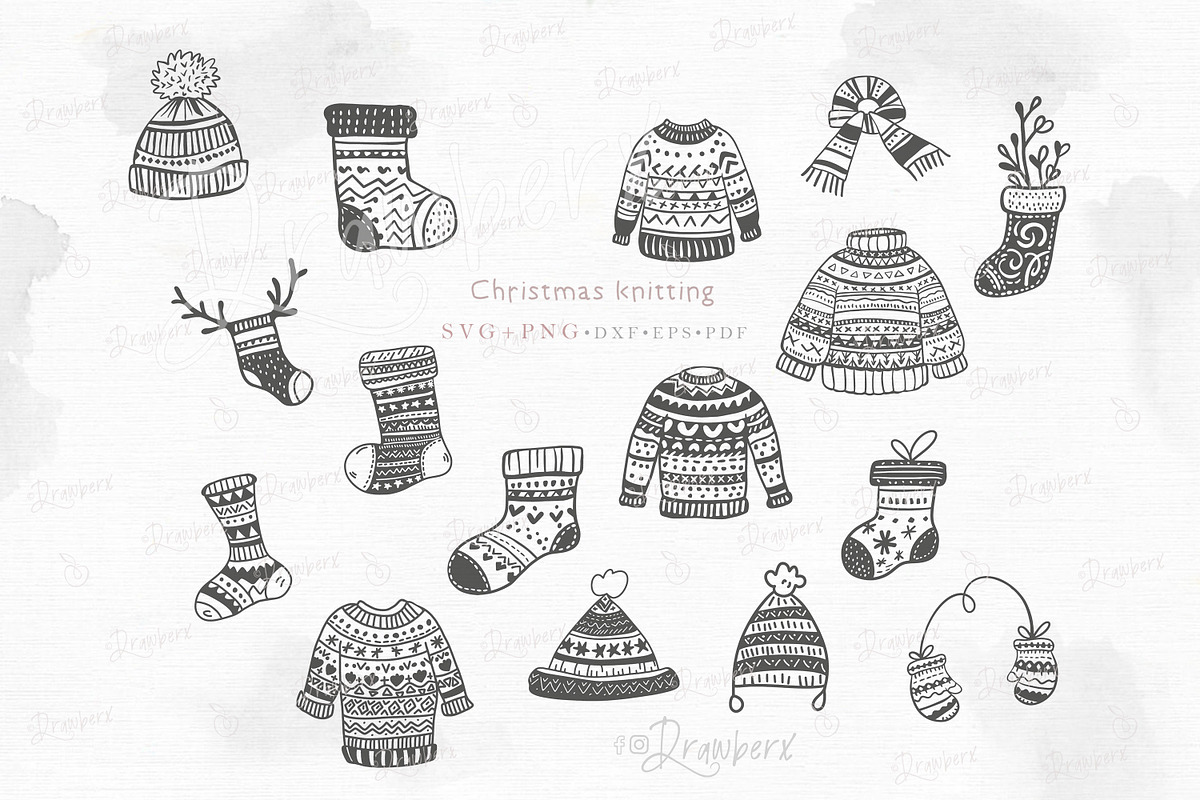 Doodle Christmas Svg png lineart 128, an Illustration by Drawberx (Photo 3 of 11)