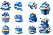 Royal Blue Cakes Clip Art, an Illustration by Designworld (Thumbnail 2 of 4)