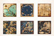 Antique Maps Digital Paper, an Illustration by CreationArt (Thumbnail 4 of 5)