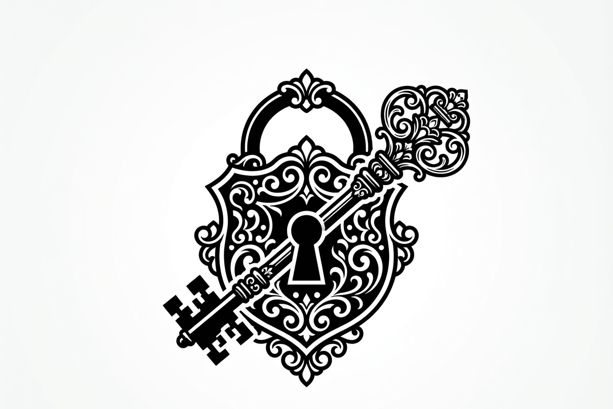 60 Ornate Key and Lock Silhouette, a Technology Illustration by Amazin_art (Photo 21 of 21)