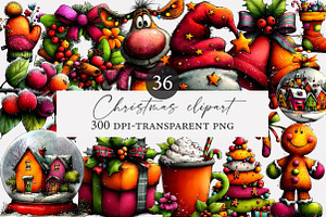 Watercolor christmas clipart, an Illustration by Designworld