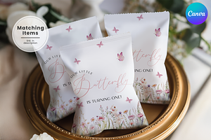 Butterfly Kisses Party Chips Bag, an Invitation Template by Digital_Mind