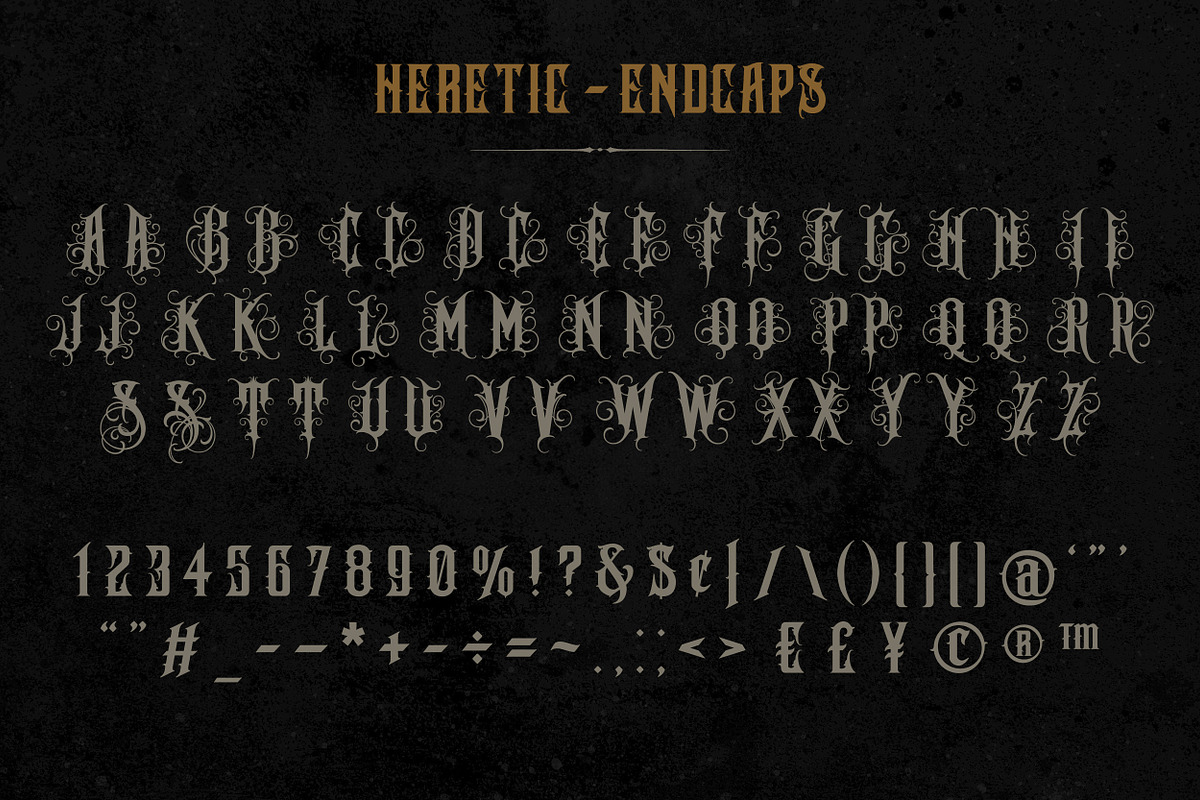 Heretic Blackletter Font Family, a Blackletter Font by StockMamba (Photo 11 of 13)