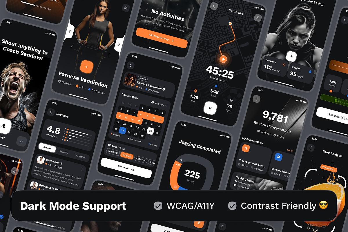 sandow UI Kit: AI Fitness & Diet App, an UI Kit Template by strangehelix.bio (Photo 4 of 9)