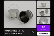 Galvanized Metal Bucket Mockup, a Household Mockup by hiddemaru (Thumbnail 1 of 4)