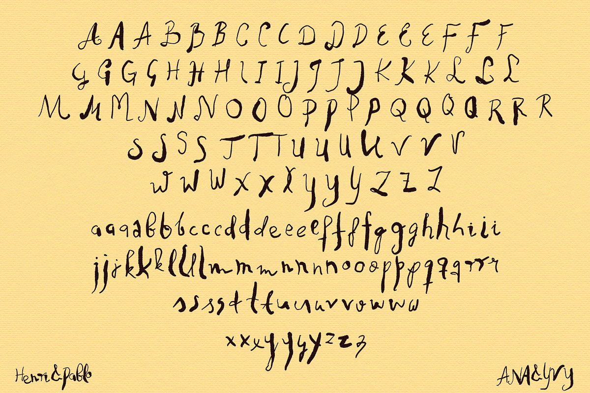 HENRI & PABLO paintbrush font, a Handwritten Font by ana & yvy (Photo 13 of 15)