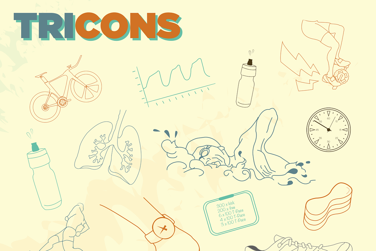 Triathlon Illustrations preview 2
