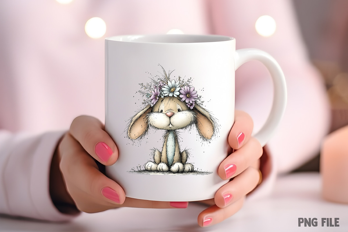 Whimsical Easter Bunny Clipart, an Illustration by Craft Nest (Photo 8 of 11)