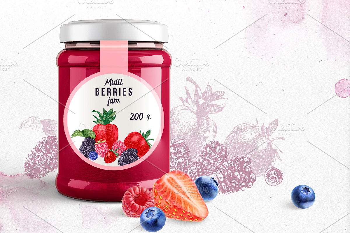 Fresh berries, a Food Illustration by handsketched (Photo 3 of 21)