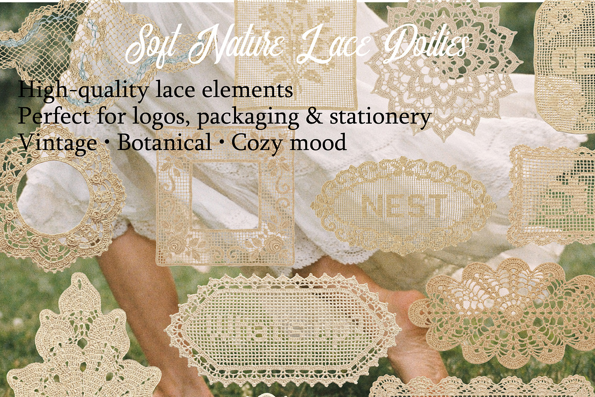 200 Vintage Nature Lace Doilies, an Object Graphic by DreamoraArt (Photo 9 of 11)