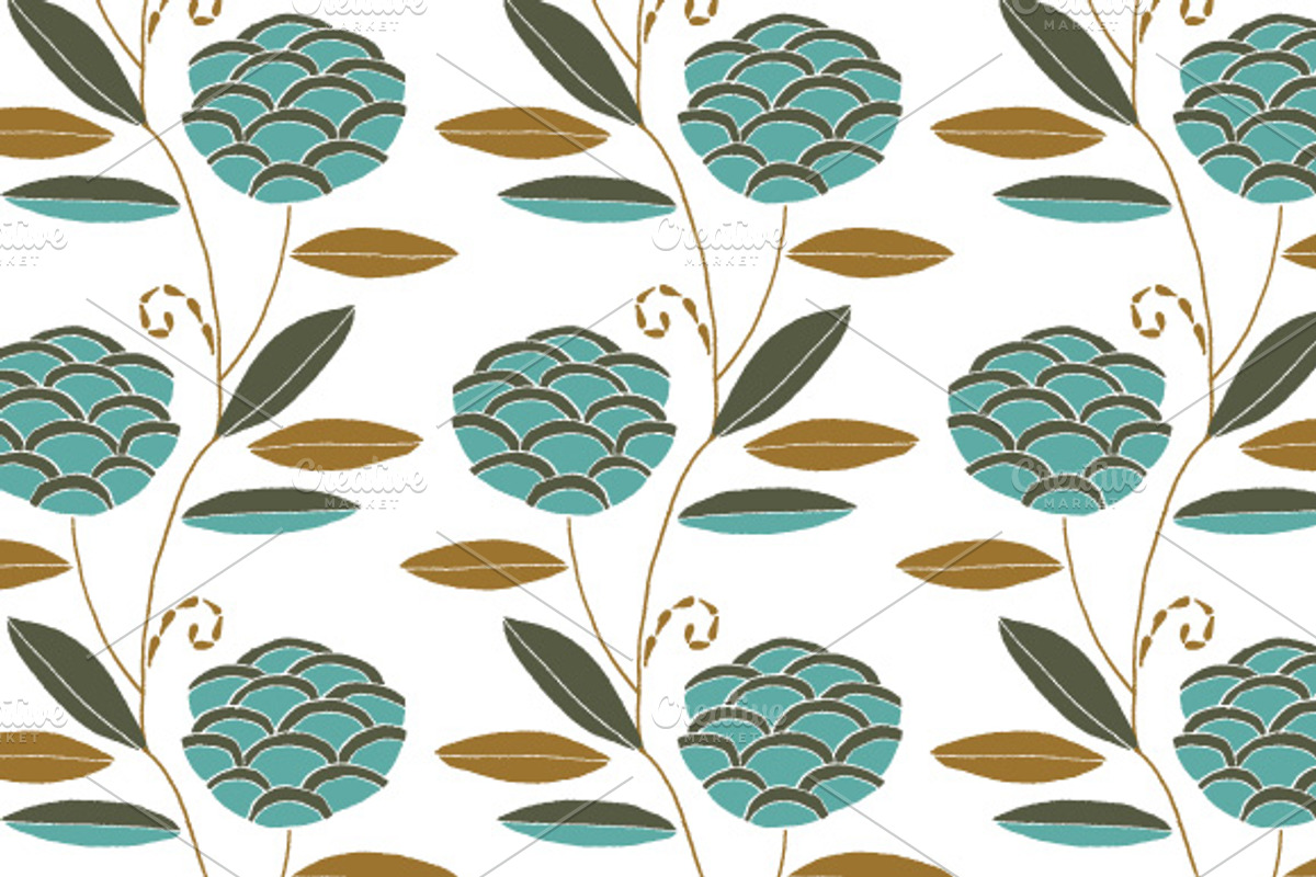 Floral Nouveau Patterns (EPS Format) preview 4